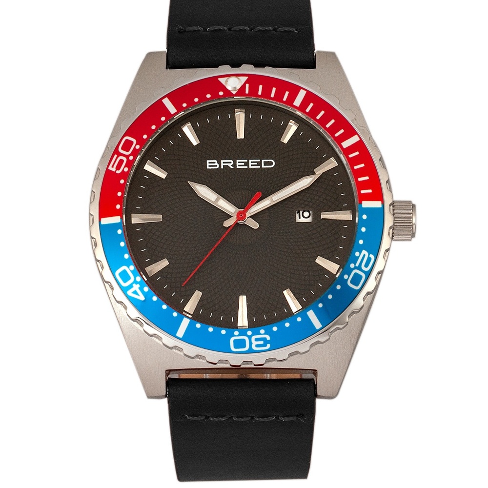 NWT Unidirectional Bezel Genuine Leather Band